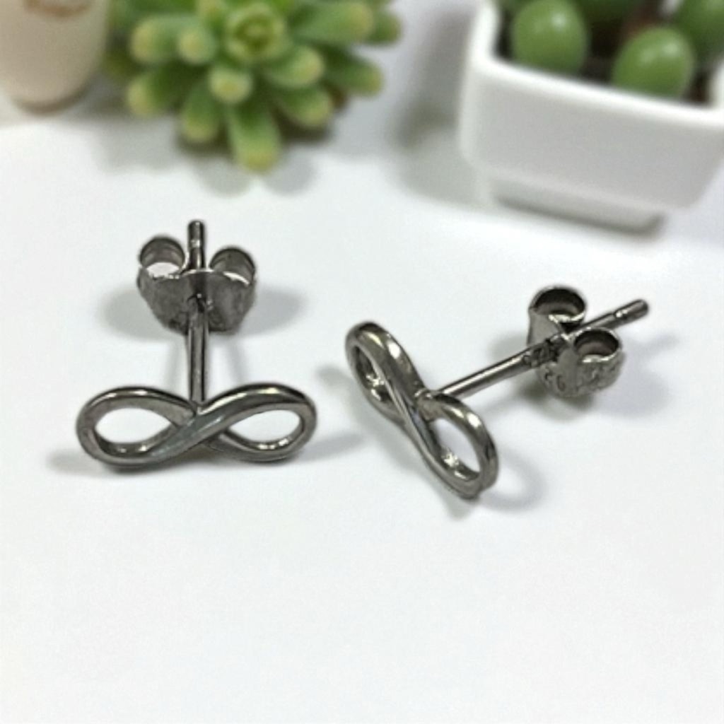 925 Sterling Silver Infinity Stud Post Earrings